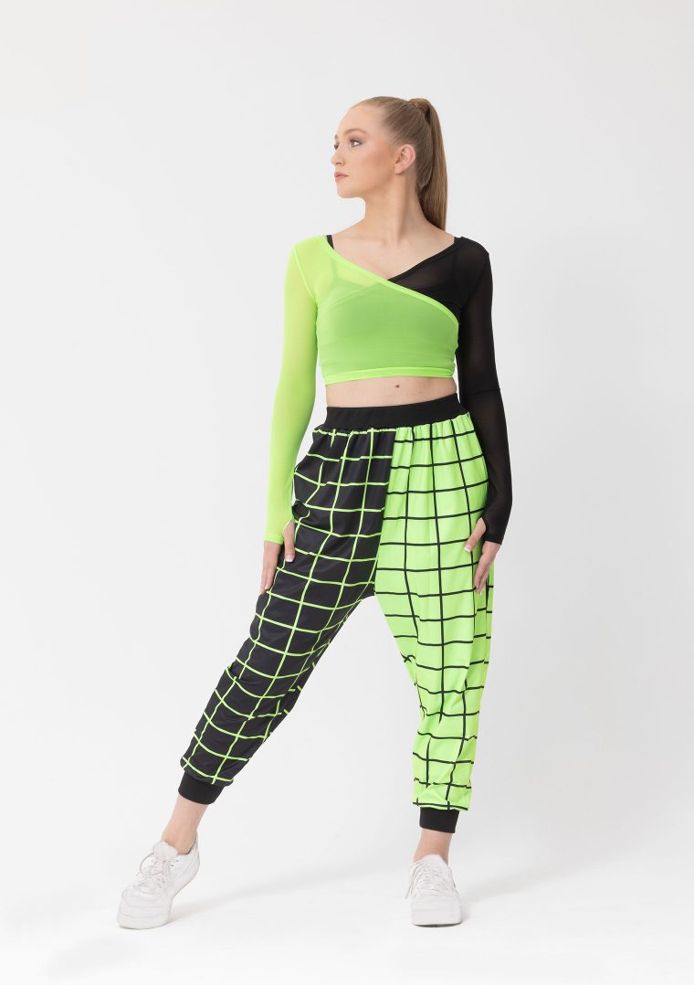 Studio 7 Geo Print Harem Pants | Neon Green