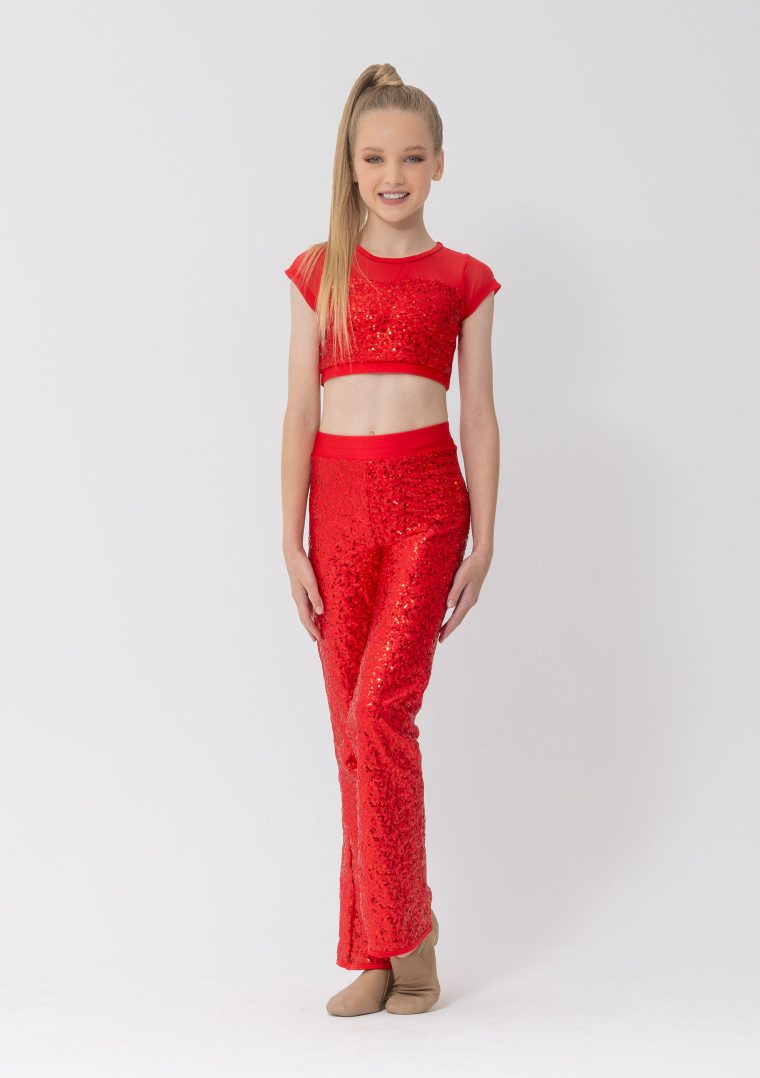 Studio 7 Sequin Stage Pants | Red