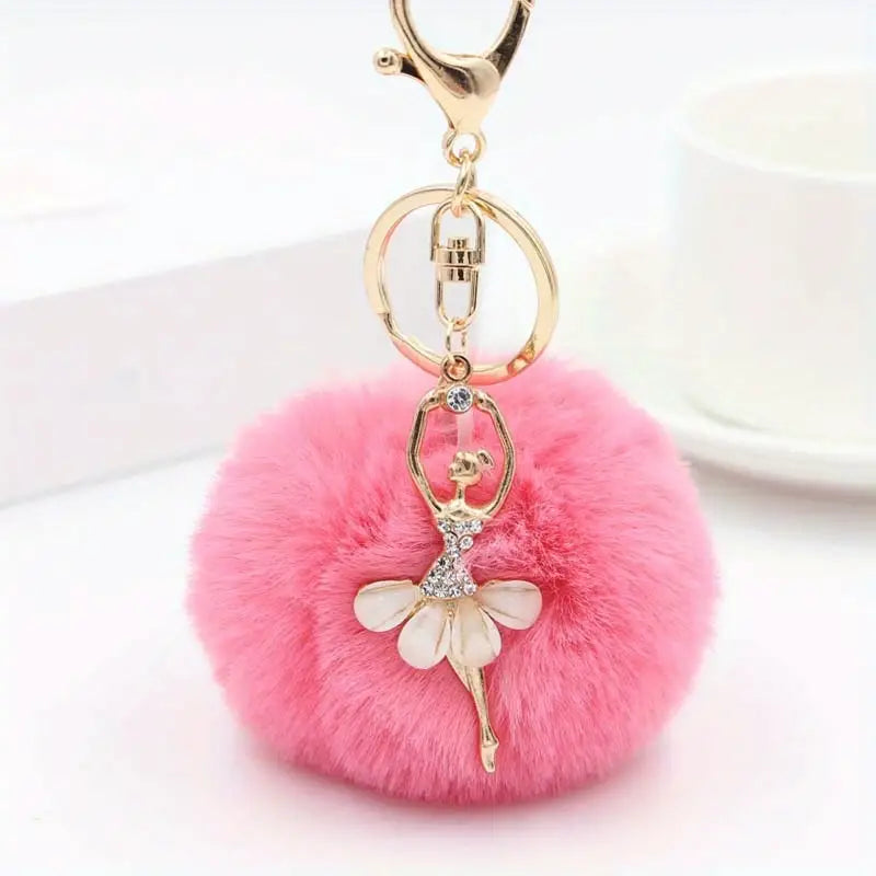 Plush Ballerina Keyring | Pink