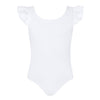 Emery Frill Sleeve Leotard | White | Child