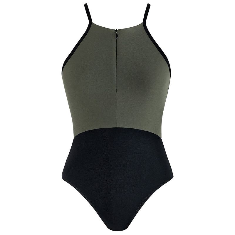 Energetiks Isabelle Zip Leotard | Khaki (Adult)