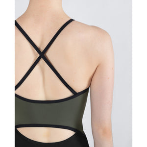 Energetiks Isabelle Zip Leotard | Khaki (Adult)