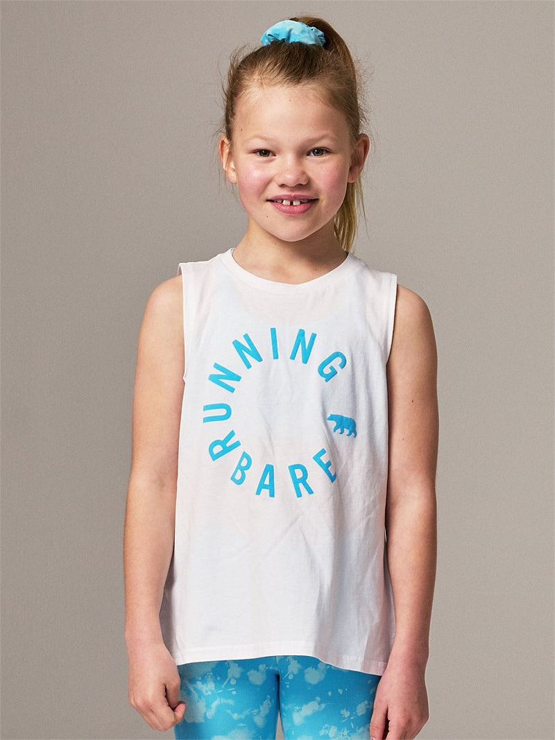 Running Bare SALE | Easy Rider Muscle Tank | White (Child)